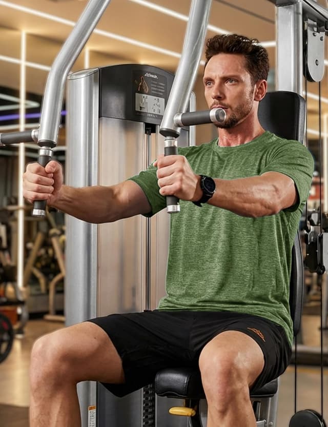 Detalle de MAGCOMSEN Men’s Running T-Shirts Short Sleeve Quick Dry Gym Workout Tops