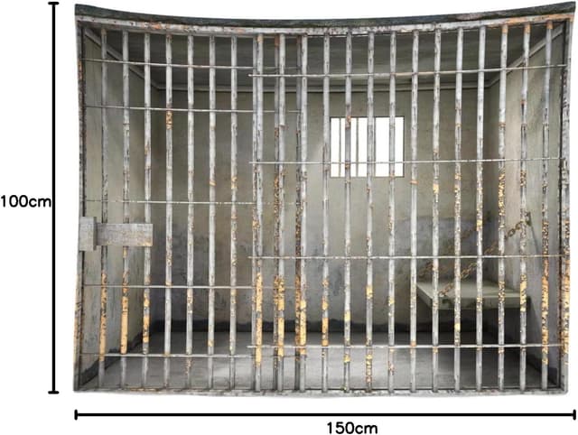 Thumbnail 6 de BELECO 1.5 x 1m Fabric Prison Bars Backdrop (Jail/Mugshot crime theme photo background)