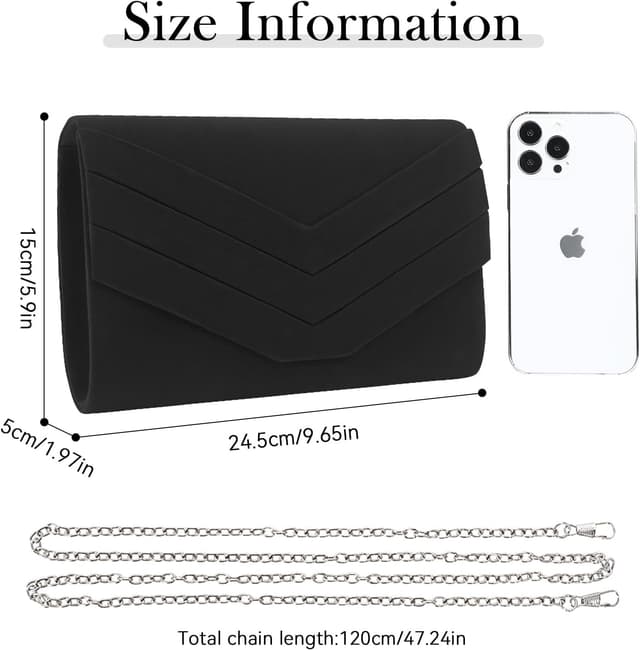 Detalle de Best World 4 Yu Wocharm V-Shape Suede Clutch Bag for Women