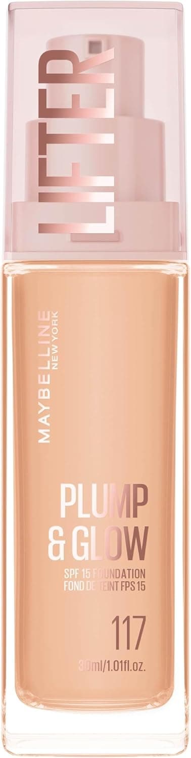 Detalle de Maybelline New York Lifter Plump and Glow Fondotinta Illuminante 117 – finish naturale, 30 ml