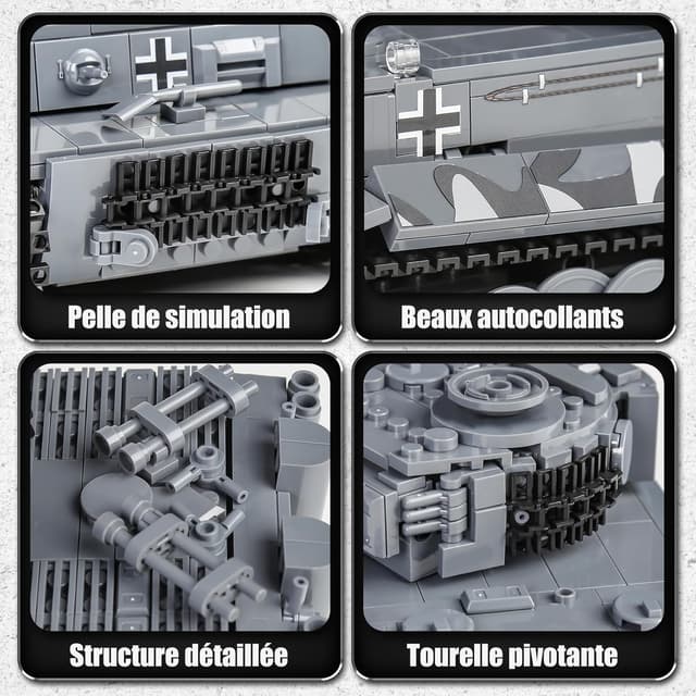 Detalle 2 de Mould King 20014 Technik-Panzer Modellbausteine (800+ Teile) mit Motor und App-Steuerung