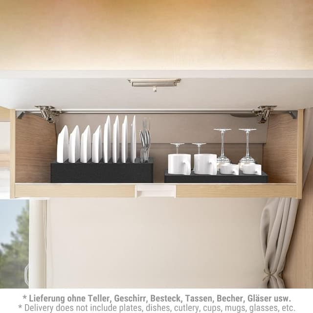 Detalle 2 de Siegvoll foam cutlery holder cup and plate set for motorhomes, caravans, boats – 8 plates + 8 cups