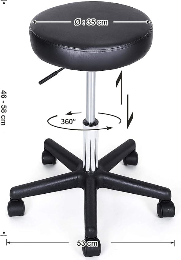 Detalle de SONGMICS LJB61B Taburete giratorio 46-58 cm