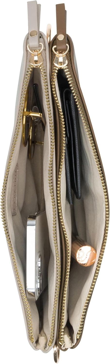 Detalle 2 de Expatrié Clutch Donna Emilie borsetta piccola bicolore con tracolla rimovibile per matrimoni, feste e festival