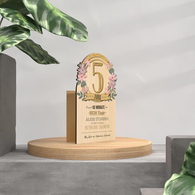 Detalle 2 de Hölzerne Hochzeit Karte zum 5. Tag