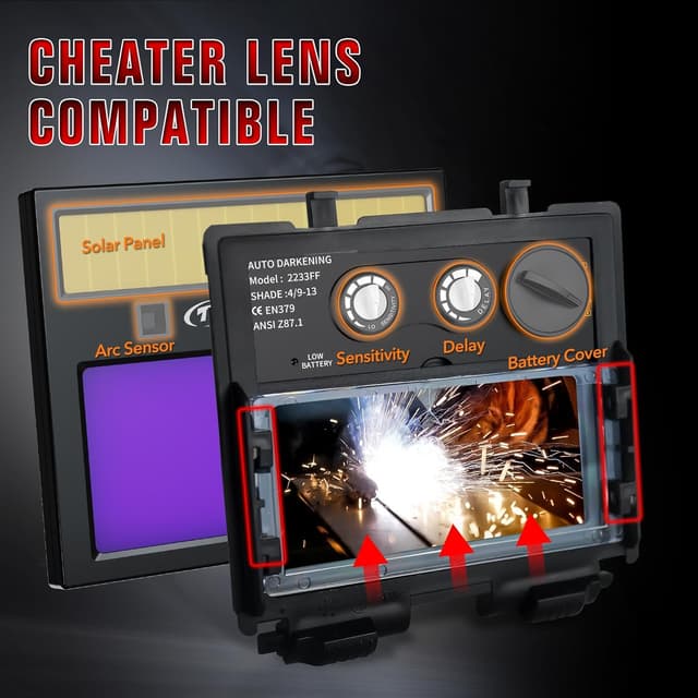 Thumbnail 6 de TRQWH Auto-Darkening Welding Hood with True Color Lens, Wide View Shade 9–13 & LED Light (KTS-JD17)