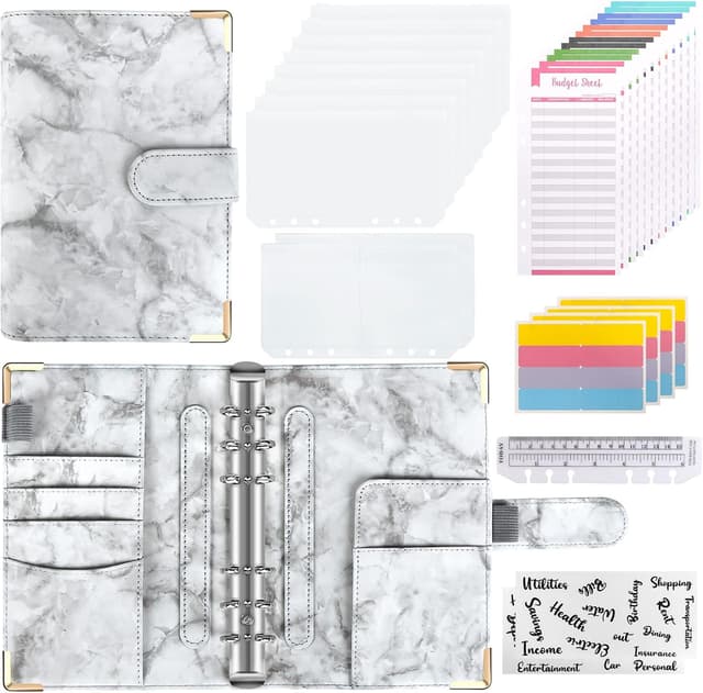 Detalle de Raccoglitore ad anelli A6 30 pezzi con buste ed etichette 🗂