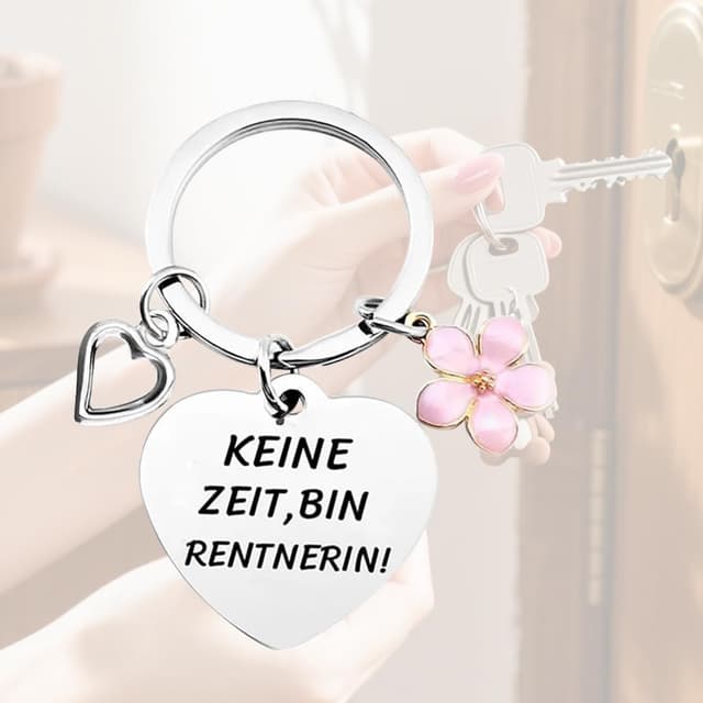 Thumbnail 6 de Rentner Geschenk für Frauen: Jutetasche mit Schlüsselanhänger „Keine Zeit bin Rentnerin“