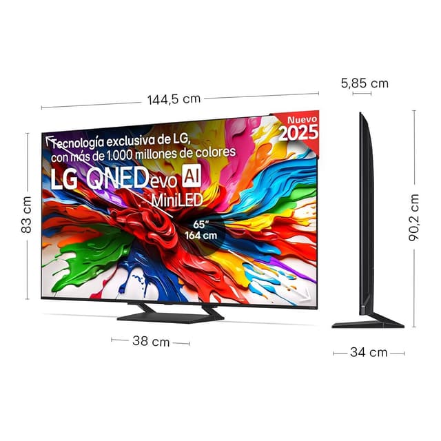 Detalle de LG 65QNED93A6A QNED evo MiniLED AI (65”) 4K Smart TV reacondicionada Grado A