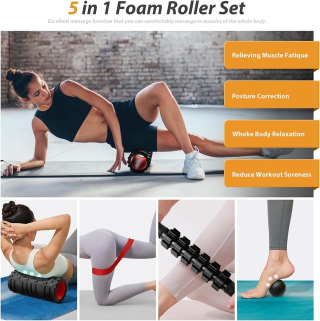 Thumbnail 1 de 5 in1 Foam Roller Set—Deep Muscle Massage 🧘♀