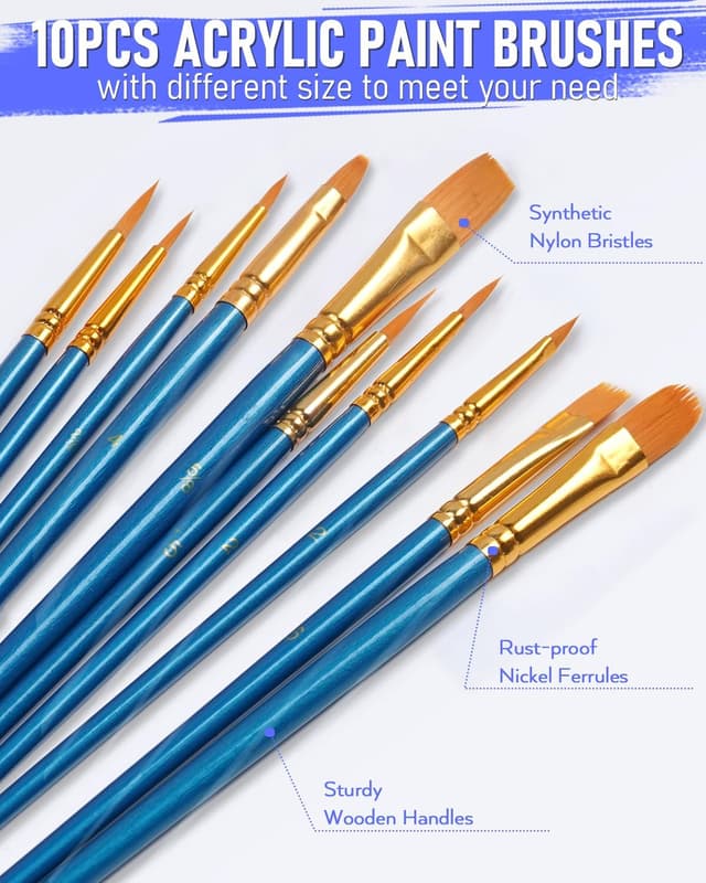 Detalle de Nicpro Kids Paint Set (34-piece) with Table Easel, 6 Canvas Panels & 12 Acrylic Colours