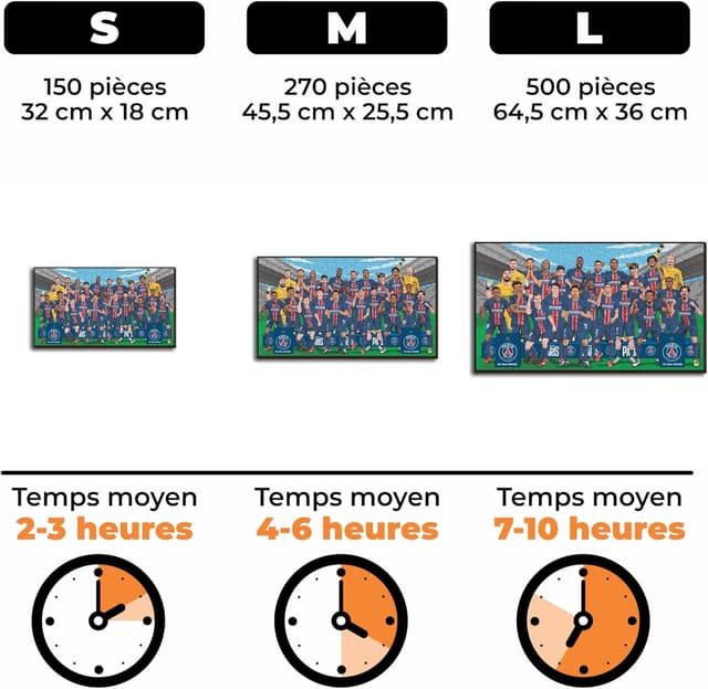 Detalle 2 de Iconic Puzzles PSG Team Treble Winners 2024/25 – Puzzle en bois sous licence officielle, 150 pièces (taille S)