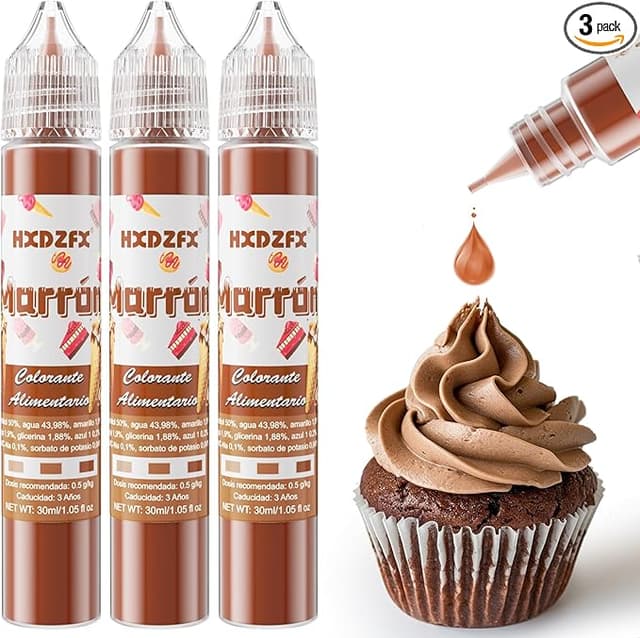 Imagen de Colorante Alimentario Marrón - 3 Botellas de 30ml 🟤 en OfertitasTOP
