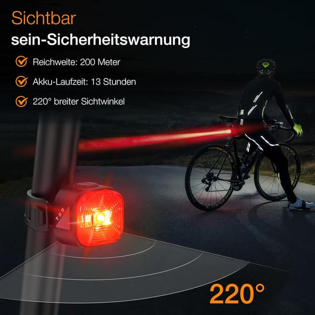 Detalle de Tavaler Fahrradlicht Set 800 mAh