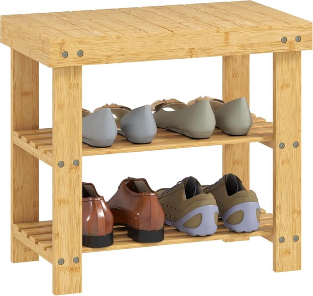 Detalle de HOMCOM Banco Zapatero de Bambú