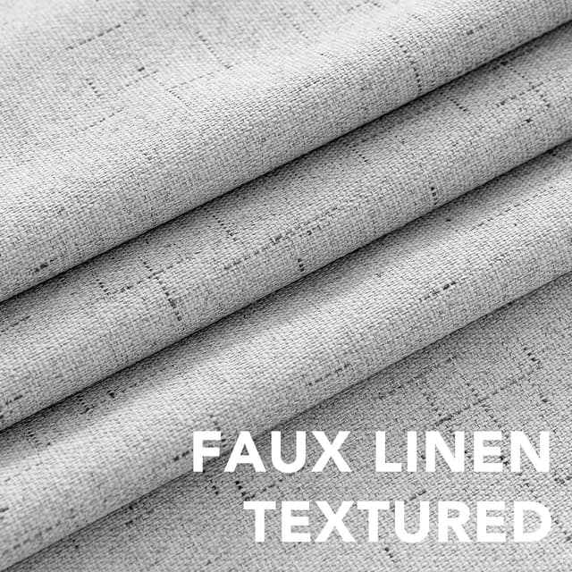 Detalle 2 de H.VERSAILTEX 100% Blackout Curtains (Glacier Gray) – 2-Panel Set, Thermal Insulated Textured Linen-Look, 52x84 in