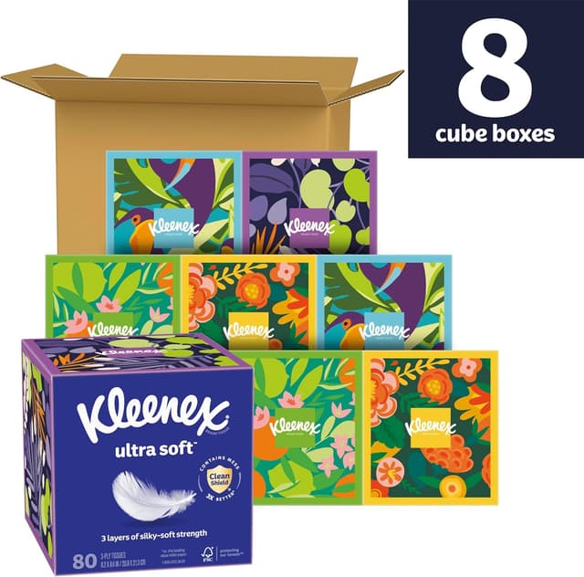 Detalle 2 de Kleenex Ultra Soft Facial Tissues 80 per box