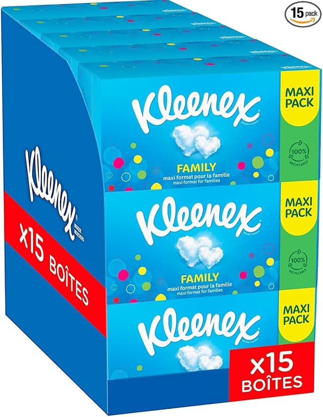 Imagen de Kleenex Caja Family Pañuelos de Papel Suaves 15 x 128 uds 🧻 en OfertitasTOP