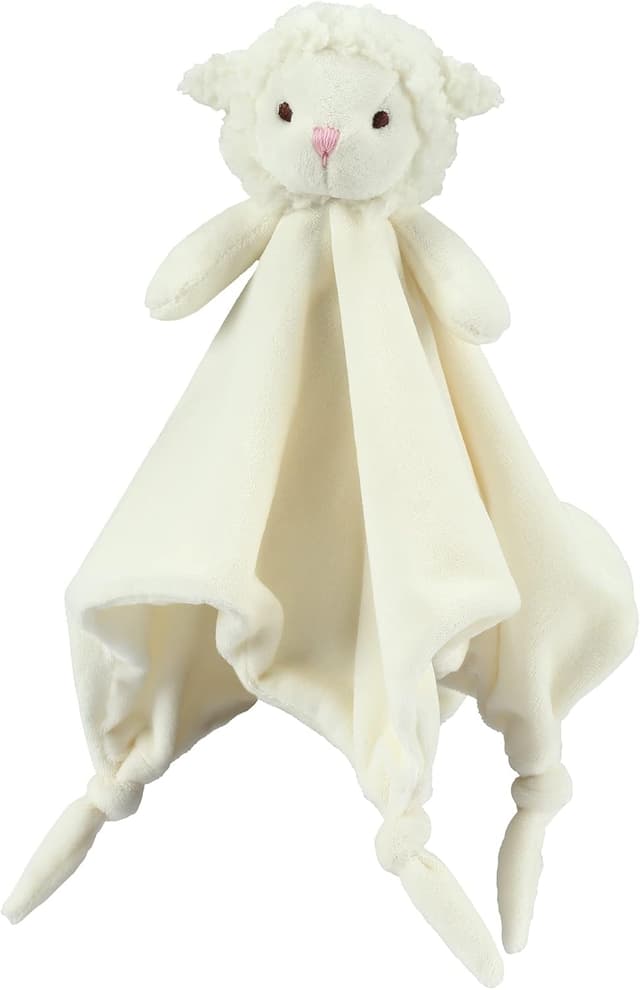 Detalle de CREVENT Cozy Plush Baby Security Blanket Lovey (Ivory Sheep + Tag) for Newborns