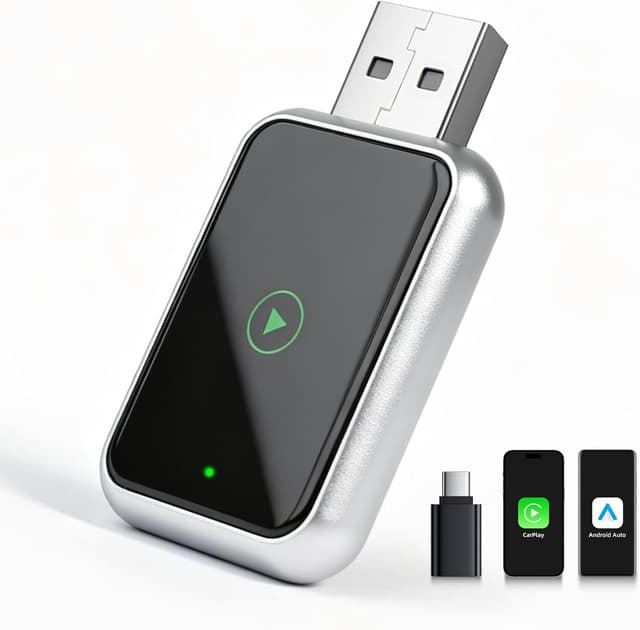 Detalle de LINGHUANG Wireless CarPlay & Android Auto Adapter (2-in-1) – kabellose Umrüstung per Plug & Play, iOS 10+ & Android 11+