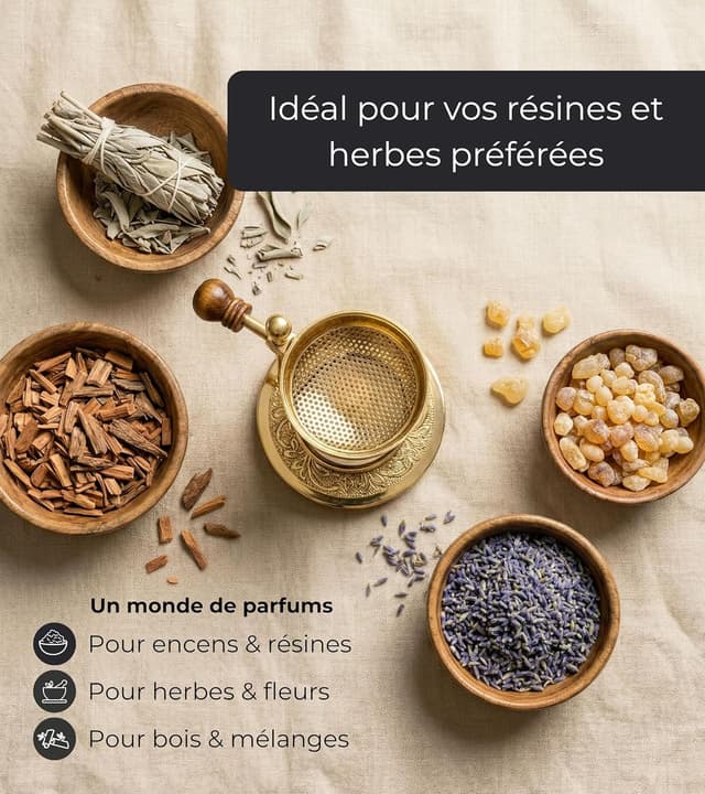 Thumbnail 4 de Incensera Brûleur d'encens réglable en hauteur Doré