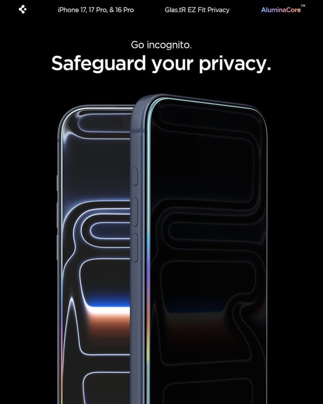 Thumbnail 5 de Spigen Glas.tR EZ Fit vetro temperato privacy 2 pezzi per iPhone