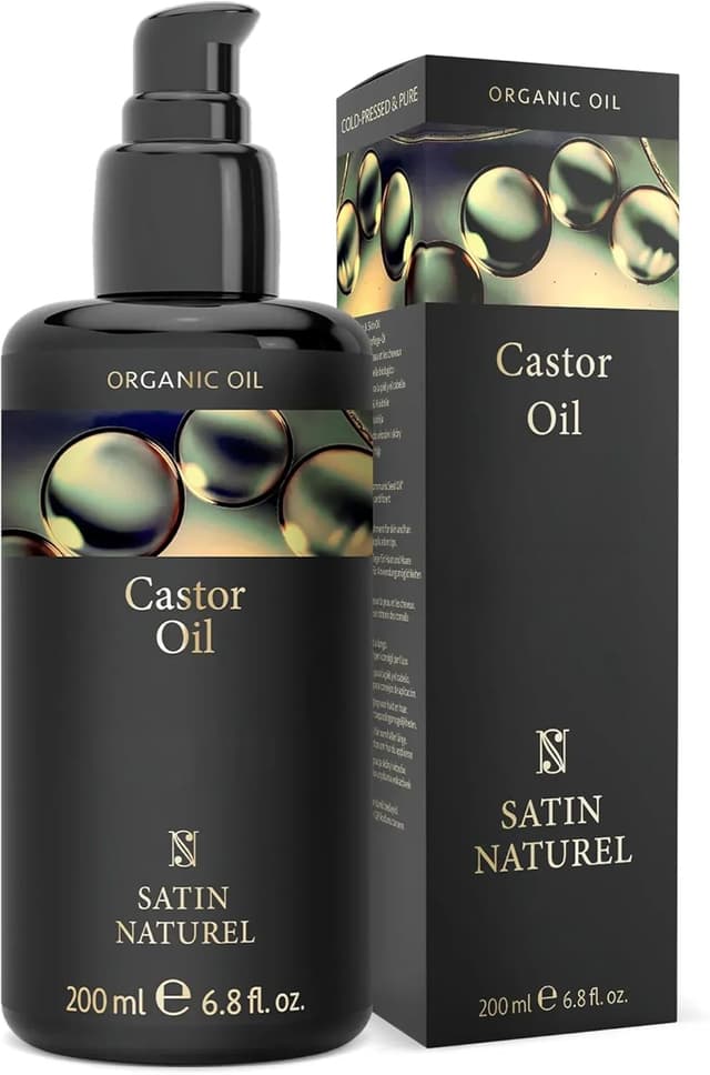Detalle de Satin Naturel Huile de Ricin Bio 200 ml – Pressée à froid pour cheveux, cils, sourcils et barbe