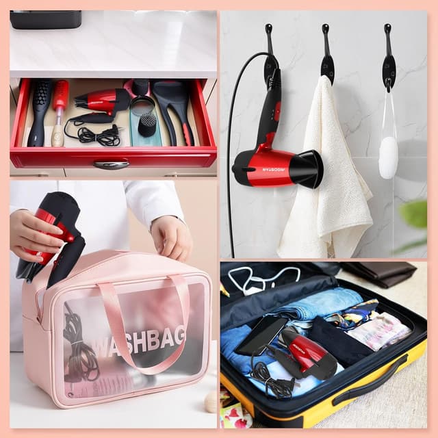 Detalle 2 de Aigostar Secador de Pelo 1500W 🌬️ Portátil y Plegable