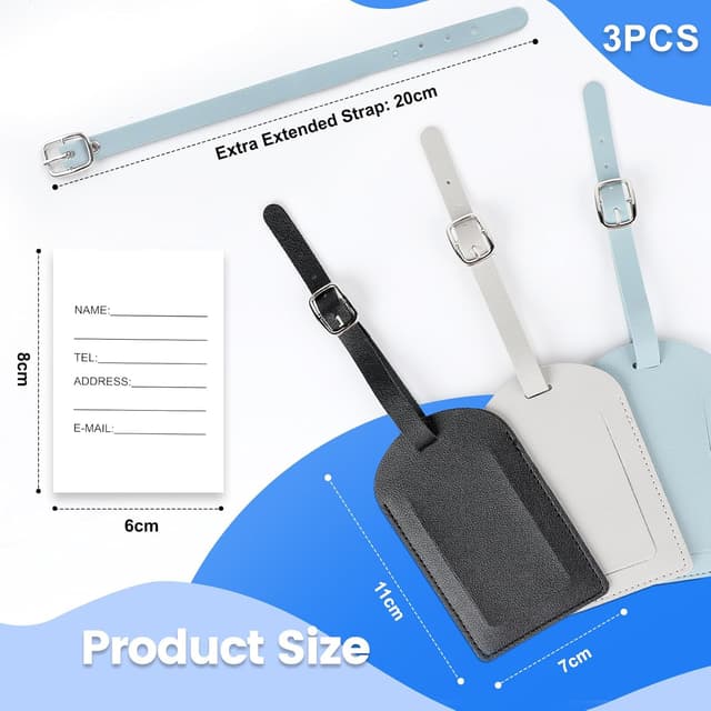 Thumbnail 3 de AiQInu Etichette per Valigie 3 pezzi 7x13 cm