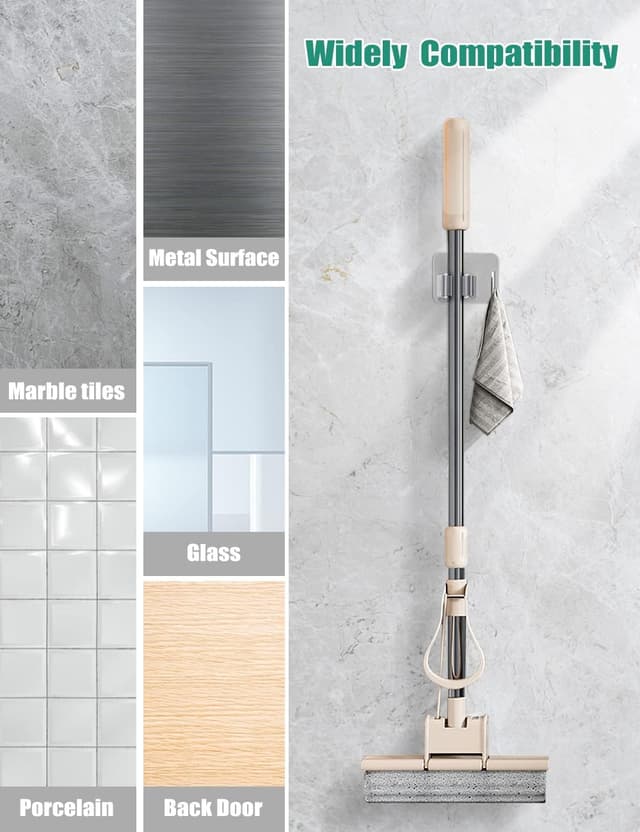 Thumbnail 1 de Henrycares 6-Pack Broom Mop Holder wall hooks 🧹