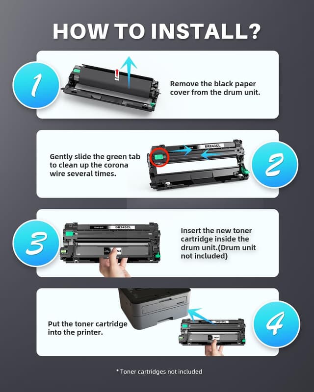 Detalle 2 de INK4U DR243CL (4 pack) tamburi compatibili Brother DR-243CL per DCP-L3510CDW e MFC-L3710CW