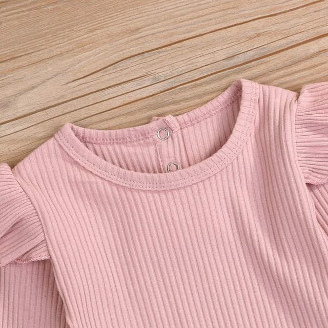 Detalle de Juflam Neugeborenes Baby Mädchen Set aus Rüschen-Strampler & Schleife-Accessoire