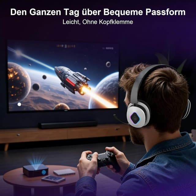 Thumbnail 6 de Earbay 2,4-GHz Wireless Gaming Headset für PS5/PS4, Switch & mehr – inkl. Bluetooth 6.0, 40 Std. Akku