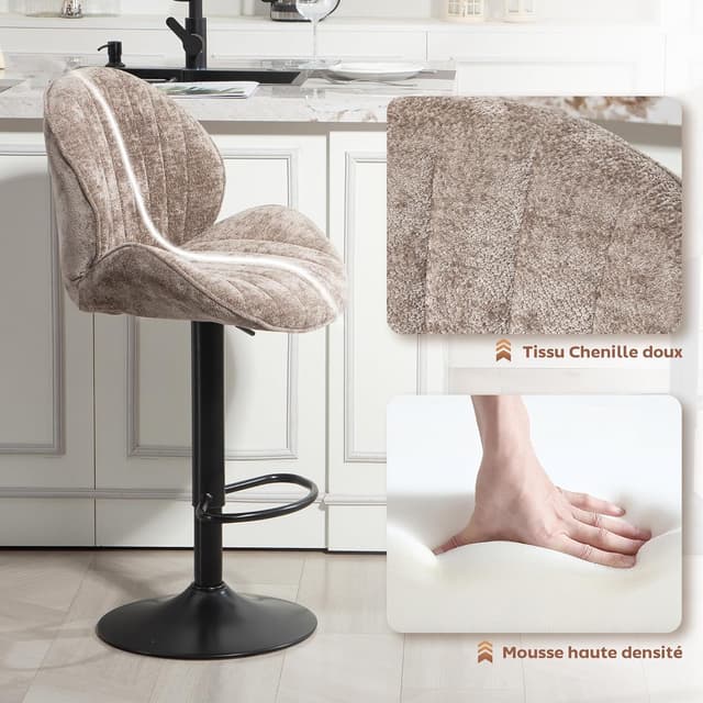 Thumbnail 5 de HOMCOM tabourets coquille réglables 62–83 cm