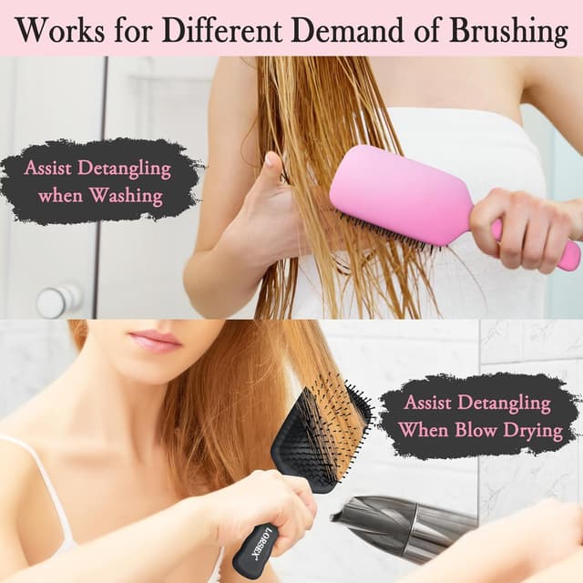 Thumbnail 4 de LORSEX 2 Stück Paddel Haarbürste für nasses Haar