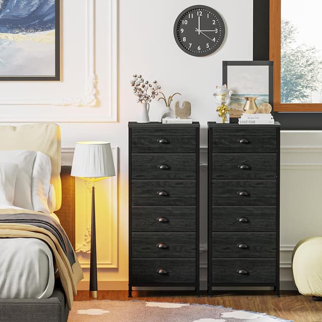 Thumbnail 6 de Furnulem Tall Dresser 6-Drawer Black