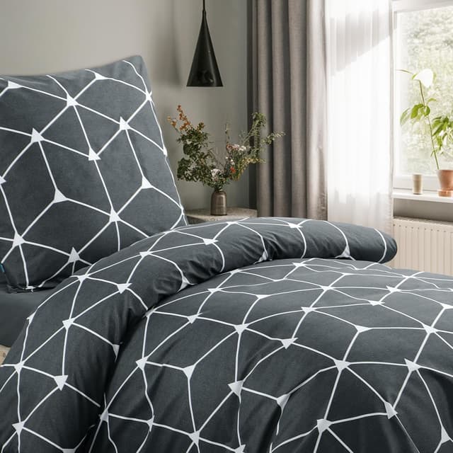 Detalle de RUIKASI Bettwäsche 155x220 Anthrazit
