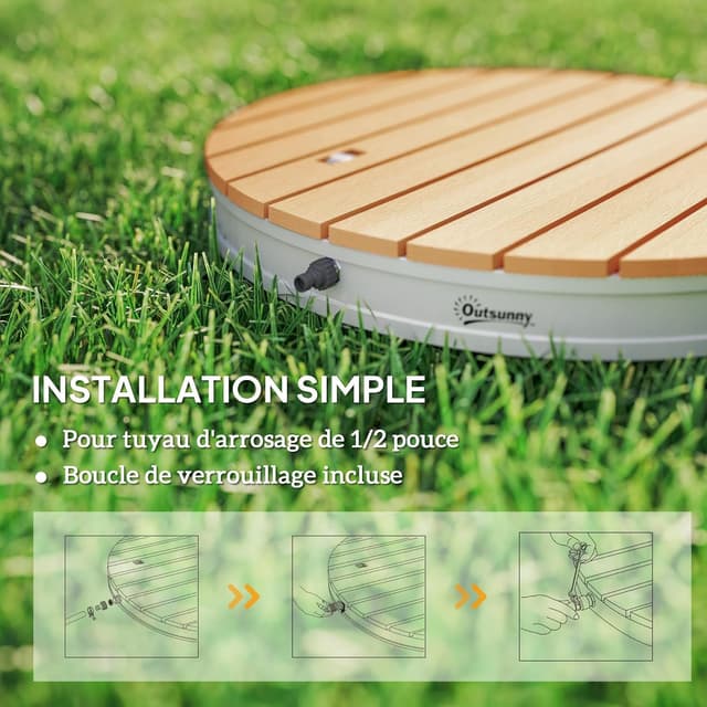 Detalle de Outsunny douche de jardin portable avec hauteur réglable jusqu’à 4 m (Ø 70,5 cm)