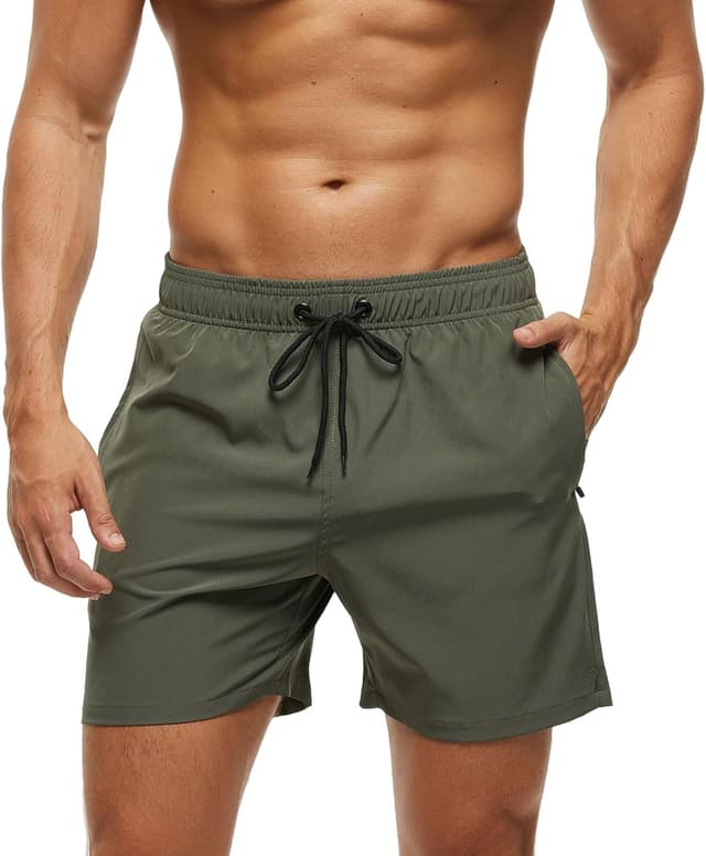 Thumbnail 6 de Shorts de bain homme avec poches zippées et séchage rapide – maillot de bain homme à doublure maille et cordon réglable
