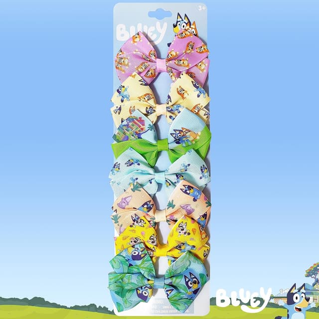 Thumbnail 6 de Bluey 7 Pc 4 Inch Hair Bows Bundle 🎀