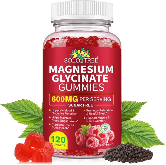 Detalle de Magnesiumglycinat-Gummibärchen 600 mg für Schlaf
