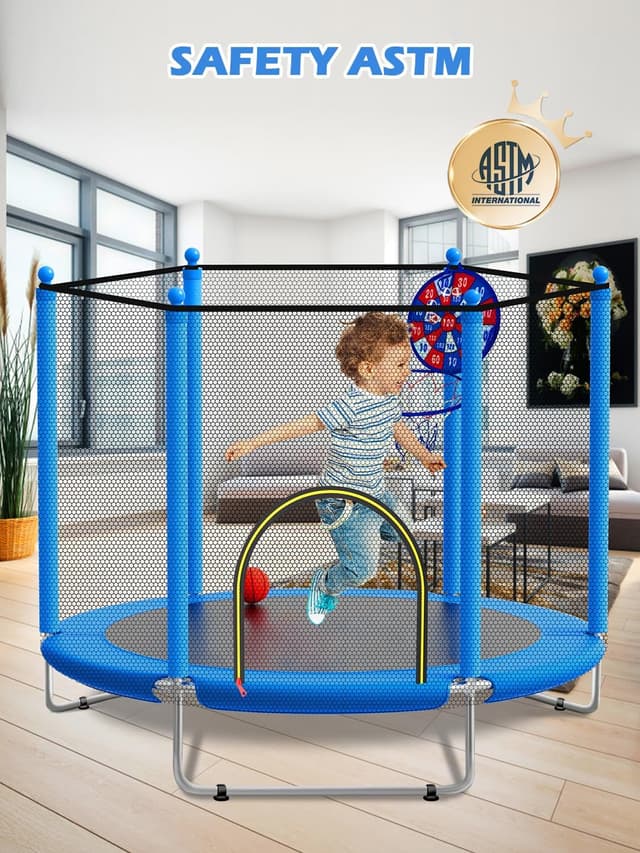 Thumbnail 1 de BLUERISE 60" Kids Trampoline with Hoop 60"