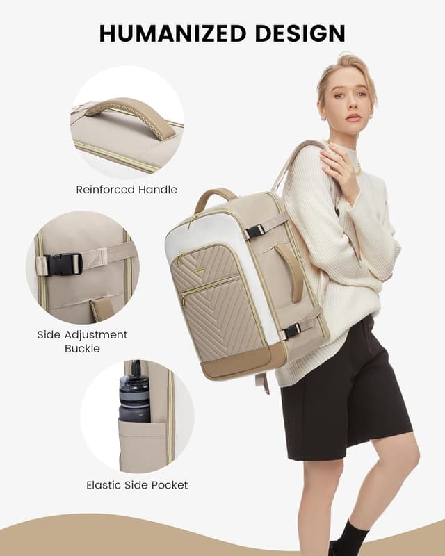 Thumbnail 6 de LOVEVOOK Women’s Travel Backpack Cabin Bag (Large 40L) for 17 inch Laptop & Plane Hand Luggage