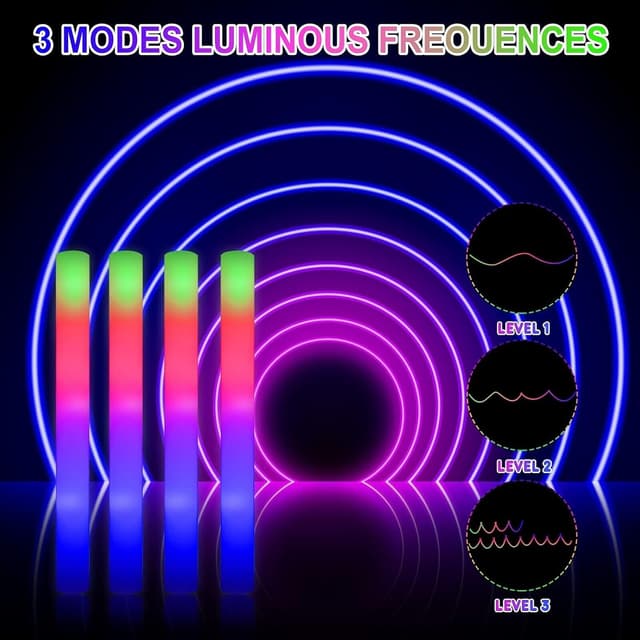 Thumbnail 3 de Easymaidi 56pcs LED foam glow sticks for parties 🎉