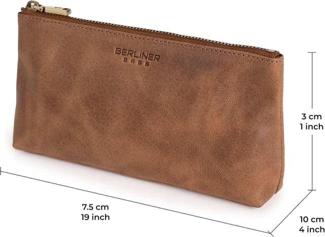 Thumbnail 6 de Berliner Bags Anna trousse de toilette en cuir véritable marron (19 x 10 x 3 cm)