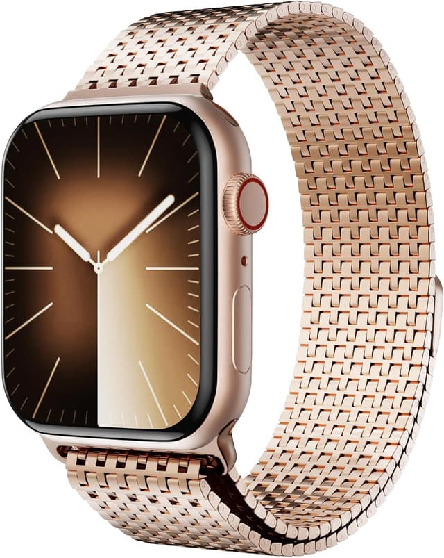 Detalle de LULULOOK Milanese Loop Magnetic Clasp Stainless Steel Band for Apple Watch (Series 11 to 1/SE, incl. Ultra models)