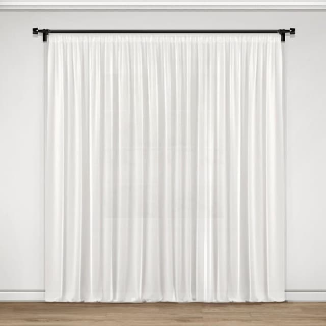 Detalle 2 de IDOL Gardinen Vorhang halbtransparent mit Kräuselband und Store Voile Bleibandabschluss Weiß (200x400 cm)