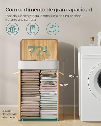 Thumbnail 7 de SONGMICS Cesto ropa sucia 72 L bambú