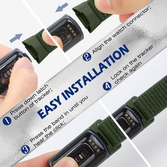 Detalle de Runostrich Sport Loop Nylon Watch Straps for Fitbit Charge 6 / Charge 5 (adjustable velcro loop)