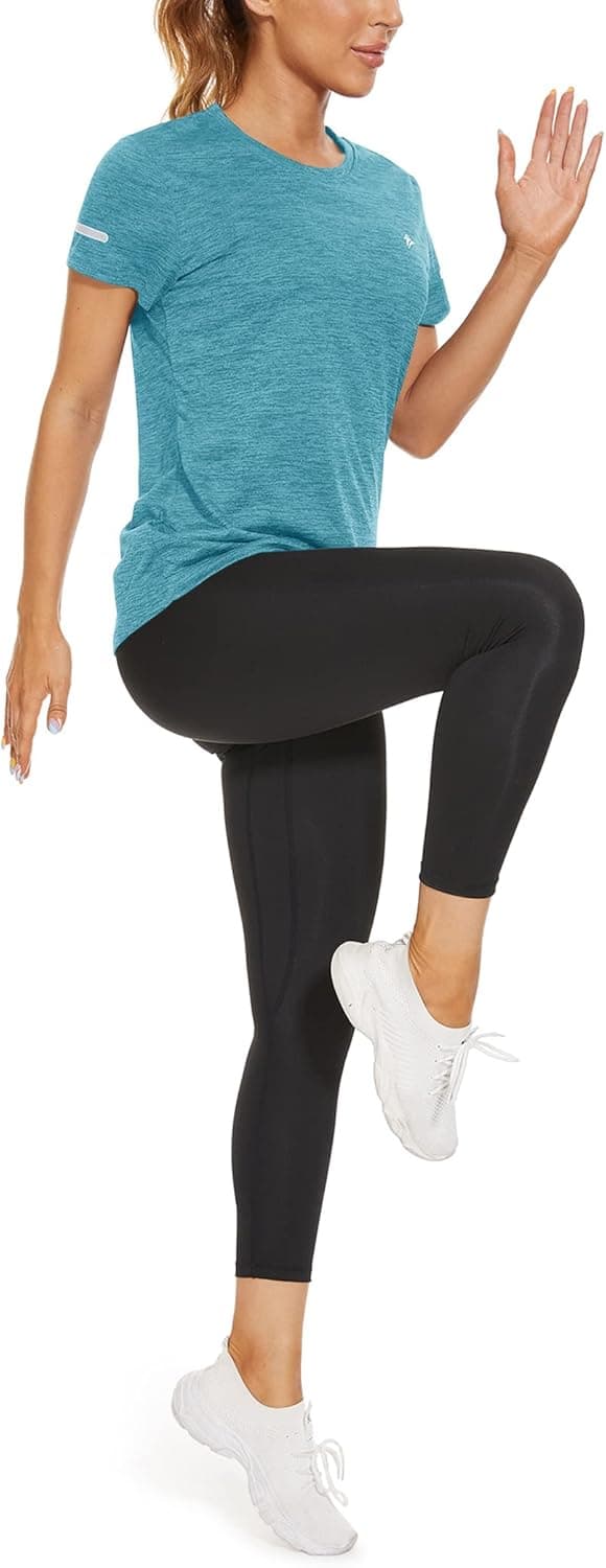 Thumbnail 6 de KEFITEVD Ladies Short Sleeve Sport Top (Quick-Dry, reflective details) — polyester running T-shirt